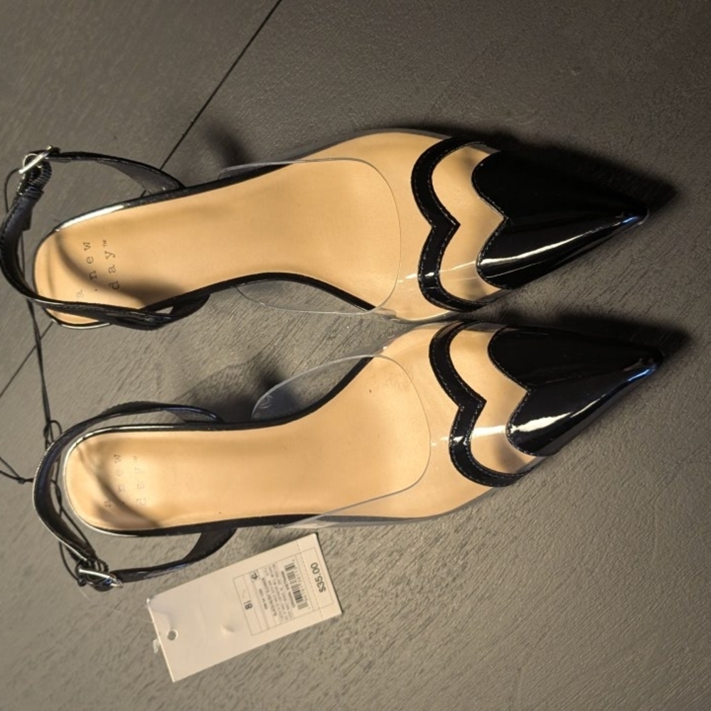 A New Day Black and Cream Pointed Heels - Picture 8 of 9
